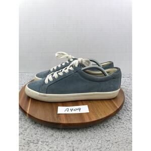Frye Womens 10M Kerry Blue Suede Low Top Casual Lifestyle Lace Up Daily Sneaker